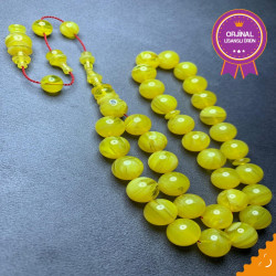 Özel Usta İşçilikli Sistemli Ateş Kehribar Tesbih Ak1775