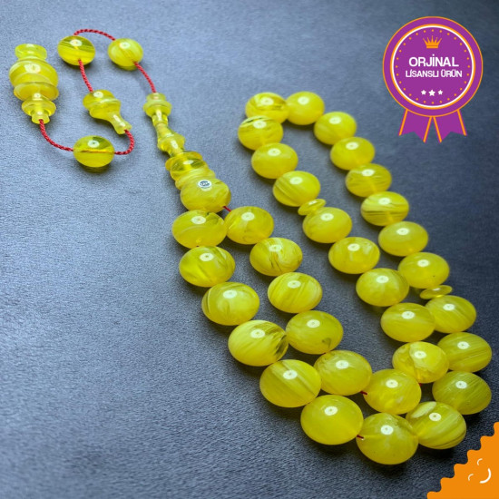 Özel Usta İşçilikli Sistemli Ateş Kehribar Tesbih Ak1775,Ateş Kehribar Tesbih