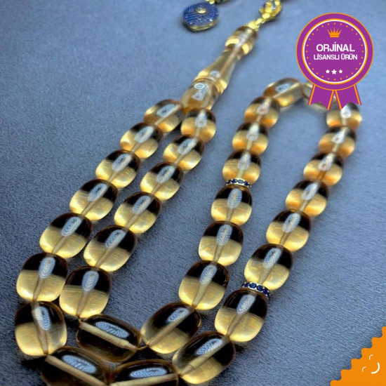 Özel Püskül Takımlı Ateş Kehribar Tesbih Ak1778,Ateş Kehribar Tesbih