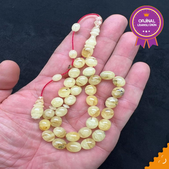 Özel Usta İşçilikli Sistemli Damla Kehribar Tesbih Bna 479,Damla Kehribar Tesbih