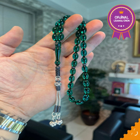 1000 Ayar Gümüş Trabzon Kazazlı Ateş Kehribar Tesbih Ak1810,Ateş Kehribar Tesbih