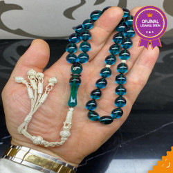 Özel Usta İşçilikli Trabzon Kazazlı Ateş Kehribar Tesbih Ak1849