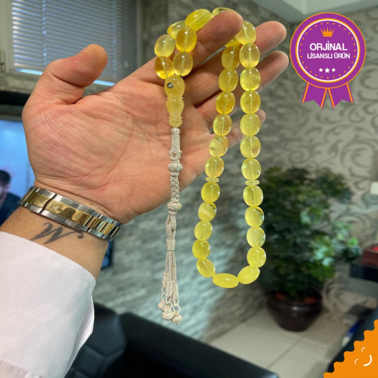 Özel Usta İşçilikli Trabzon Kazazlı Damla Kehribar Tesbih,Damla Kehribar Tesbih