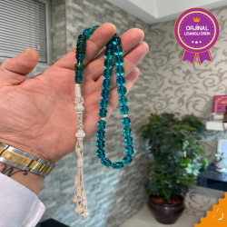 Özel Usta İşçilikli Trabzon Kazazlı Ateş Kehribar Tesbih Ak1843