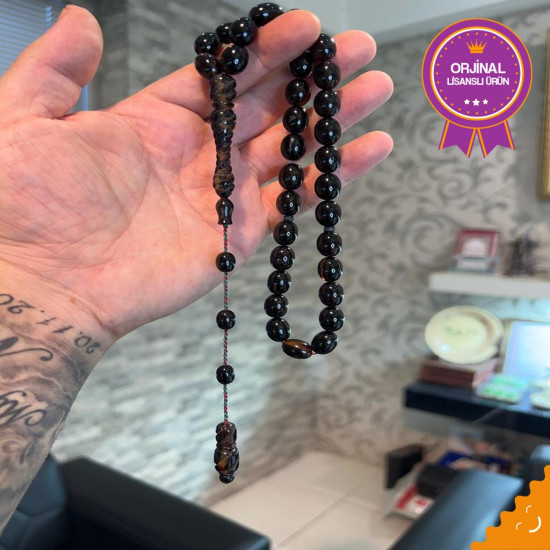 Özel Koleksiyonluk Oyma İmame Sistemli Turtle Shell Kaplumbağa Kabuğu Tesbih,Hayvansal Tesbih Tesbih