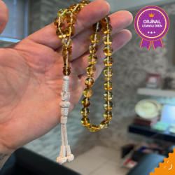 Özel Usta İşçilikli Trabzon Kazazlı Damla Kehribar Tesbih Bna3926