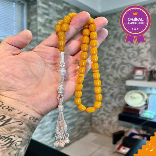 Özel Usta İşçilikli Trabzon Kazazlı Zar Kehribar Tesbih Zk338,Zar Kehribar Tesbih