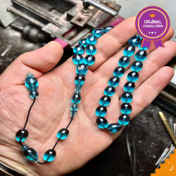 Özel Usta İşçilikli Sistemli Ateş Kehribar Tesbih Ak1839