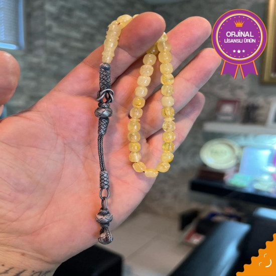 Özel Usta İşçilikli Trabzon Kazazlı Damla Kehribar Tesbih Bna3927,Damla Kehribar Tesbih