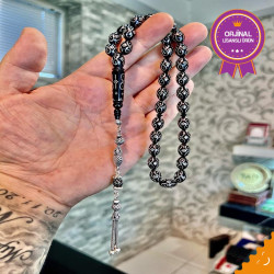 Özel Usta İşçilikli Gümüş İşlemeli Abonaz Ağacı Tesbih Ot17