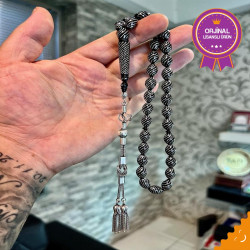 Özel Usta İşçilikli Gümüş İşlemeli Abonaz Ağacı Tesbih Ot18