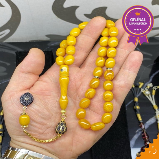 Özel Püskül Takımlı Zar Kehribar Tesbih Zk336,Zar Kehribar Tesbih