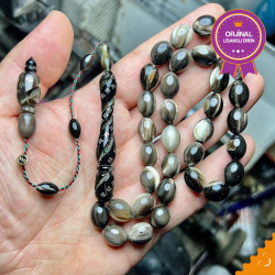 Özel Usta İşçilikli Gümüş İşlemeli Sistemli Bufalo Boynuzu Tesbih Bb6