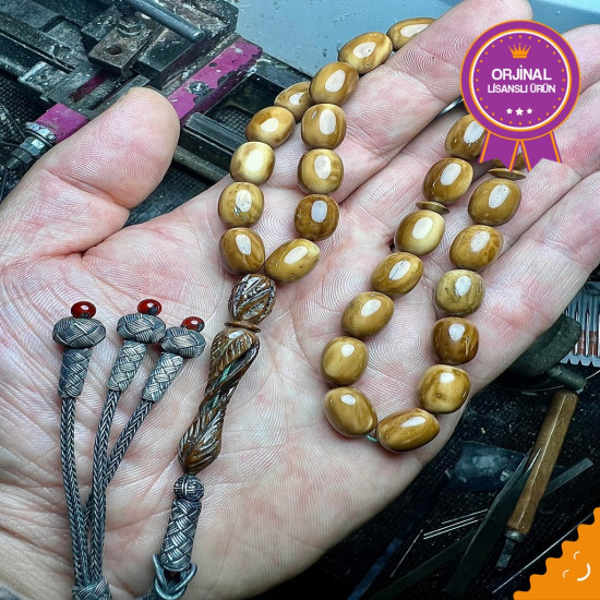Özel Usta İşçilikli Trabzon Kazazlı İşlemeli Kuka Tesbih K10,Ağaç Tesbih Tesbih