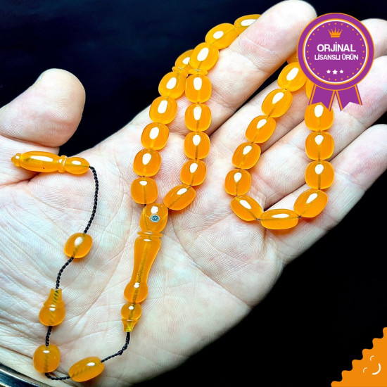 Özel Usta İşçilikli Sistemli Zar Kehribar Tesbih Zk332,Zar Kehribar Tesbih