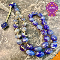 Özel Püskül Takımlı Ateş Kehribar Tesbih Ak1826