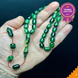 Özel Usta İşçilikli Sistemli Ateş Kehribar Tesbih Ak1832