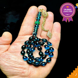 Özel Püskül Takımlı Ateş Kehribar Tesbih Ak1759