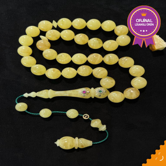 Özel Usta İşçilikli Sistemli Damla Kehribar Tesbih Bna 477,Damla Kehribar Tesbih