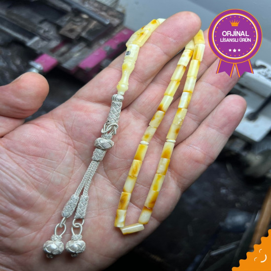 Özel Usta İşçilikli Trabzon Kazazlı Damla Kehribar Tesbih Bna3911,Damla Kehribar Tesbih