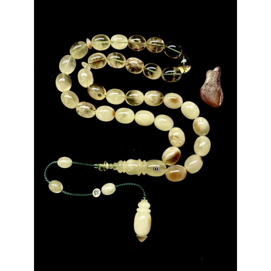 Özel Usta İşçilikli Sistemli Damla Kehribar Tesbih Bna450,Damla Kehribar Tesbih