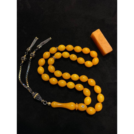 Özel Püskül Takımlı Zar Kehribar Tesbih Zk235,Zar Kehribar Tesbih