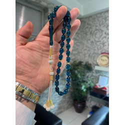 Özel Usta İşçilikli Trabzon Kazazlı Ateş Kehribar Tesbih Ak1704