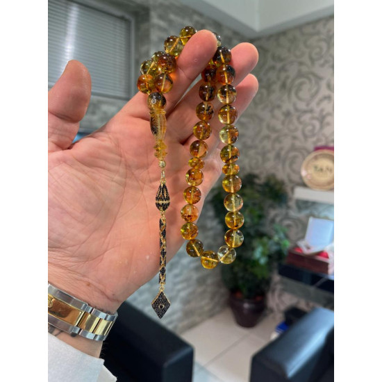 Özel Usta İşçilikli Damla Kehribar Tesbih Bna443,Damla Kehribar Tesbih