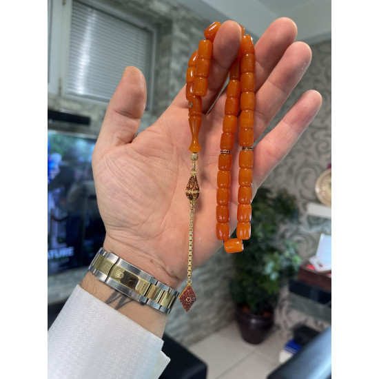 Özel Püskül Takımlı Zar Kehribar Tesbih Zk319,Zar Kehribar Tesbih