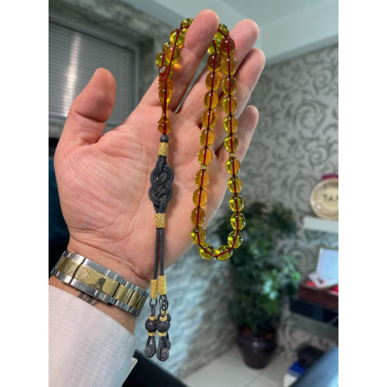 Özel Usta İşçilikli Trabzon Kazazlı Zar Kehribar Tesbih Zk321,Zar Kehribar Tesbih