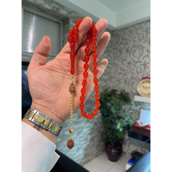 Özel Püskül Takımlı Zar Kehribar Tesbih Zk320,Zar Kehribar Tesbih