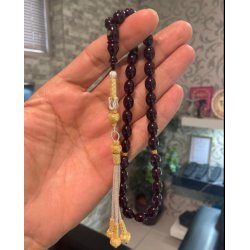 Özel Usta İşçilikli Trabzon Kazazlı Ateş Kehribar Tesbih Ak1508