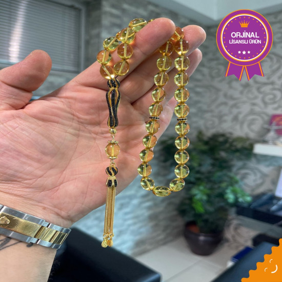 Özel Püskül Takımlı Zar Kehribar Tesbih Zk256,Zar Kehribar Tesbih