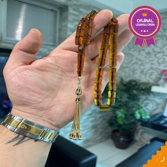 Özel Püskül Takımlı Zar Kehribar Tesbih Zk259,Zar Kehribar Tesbih