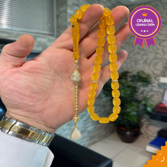 Özel Püskül Takımlı Zar Kehribar Tesbih Zk292,Zar Kehribar Tesbih