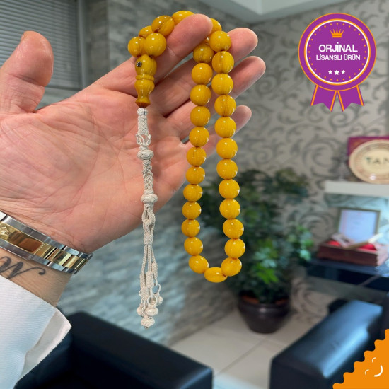 Özel Usta İşçilikli Trabzon Kazazlı Zar Kehribar Tesbih Zk298,Zar Kehribar Tesbih