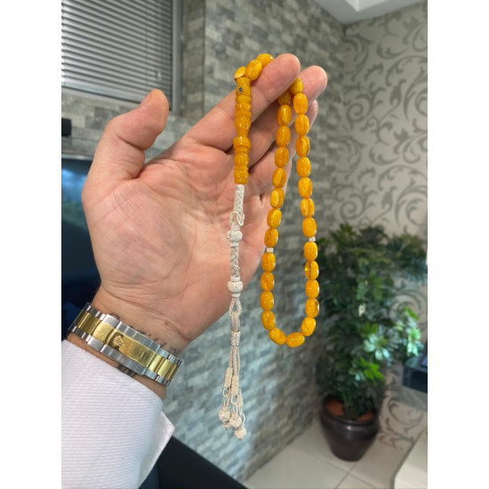 Özel Usta İşçilikli Trabzon Kazazlı Zar Kehribar Tesbih Zk241,Zar Kehribar Tesbih