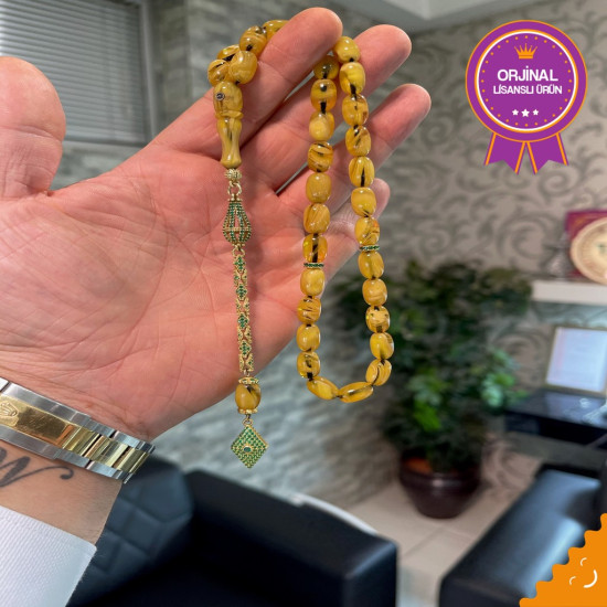 Özel Püskül Takımlı Zar Kehribar Tesbih Zk274,Zar Kehribar Tesbih