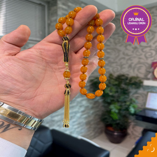 Özel Püskül Takımlı Zar Kehribar Tesbih Zk275,Zar Kehribar Tesbih