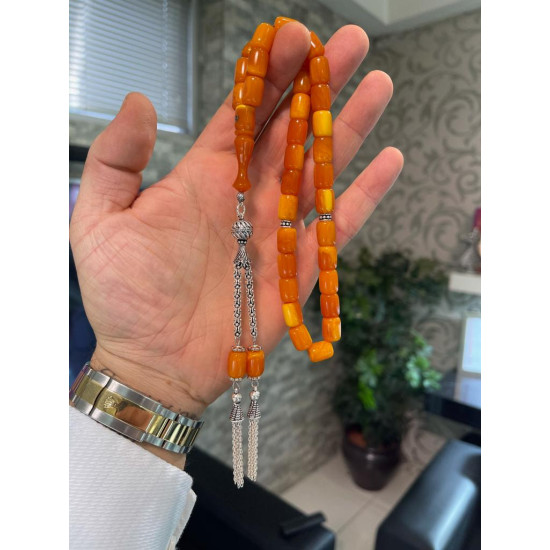 Özel Püskül Takımlı Zar Kehribar Tesbih Zk281,Zar Kehribar Tesbih