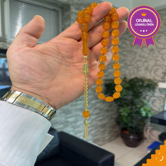 Özel Püskül Takımlı Zar Kehribar Tesbih Zk289,Zar Kehribar Tesbih