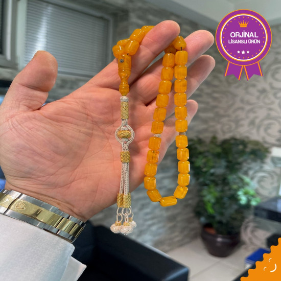 Özel Usta İşçilikli Trabzon Kazazlı Zar Kehribar Tesbih Zk285,Zar Kehribar Tesbih