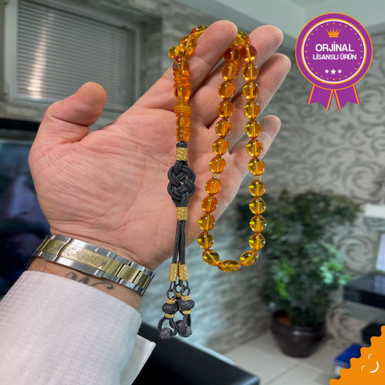 Özel Usta İşçilikli Trabzon Kazazlı Zar Kehribar Tesbih Zk286,Zar Kehribar Tesbih