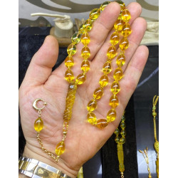 Özel Püskül Takımlı Damla Kehribar Tesbih Bna334