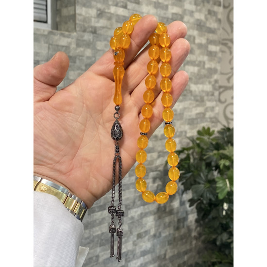 Özel Püskül Takımlı Zar Kehribar Tesbih Zk184,Zar Kehribar Tesbih