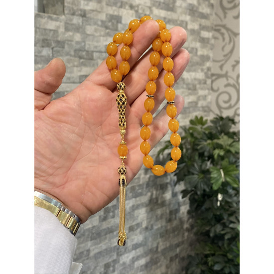 Özel Püskül Takımlı Zar Kehribar Tesbih Zk188,Zar Kehribar Tesbih