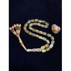 Özel Usta İşçilikli Trabzon Kazazlı Damla Kehribar Tesbih Bna302