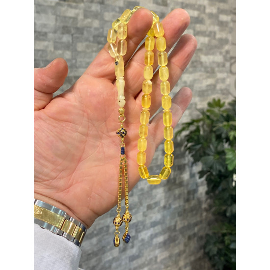 Özel Püskül Takımlı Damla Kehribar Tesbih Bna286,Damla Kehribar Tesbih