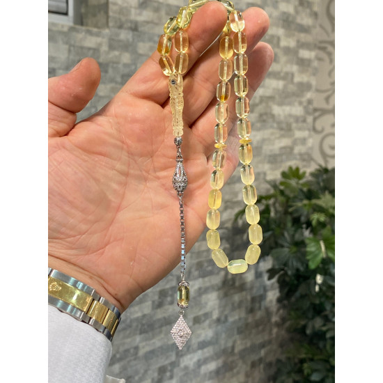 Özel Püskül Takımlı Damla Kehribar Tesbih Bna287,Damla Kehribar Tesbih