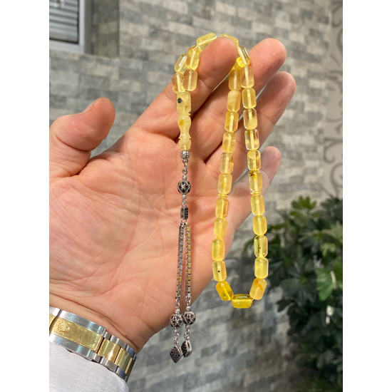 Özel Püskül Takımlı Damla Kehribar Tesbih Bna290,Damla Kehribar Tesbih